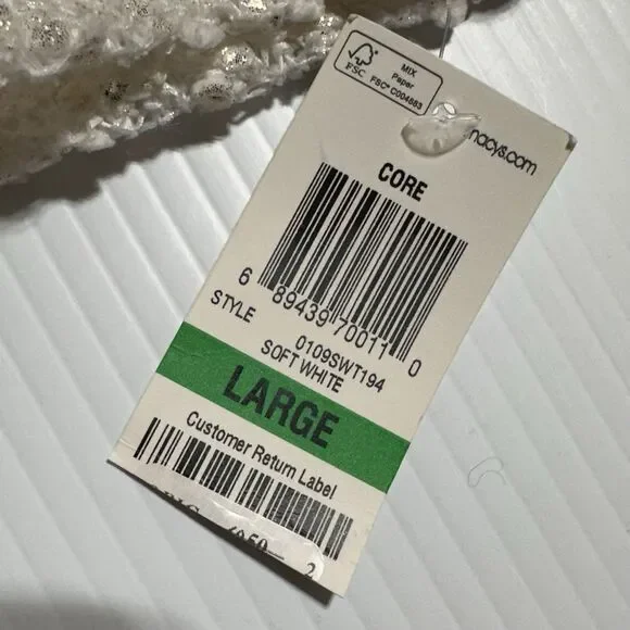 Alfani Top Women’s Size L Large Cream Gold Open Knit Quarter Zip Popover NWT - Picture 6 of 10